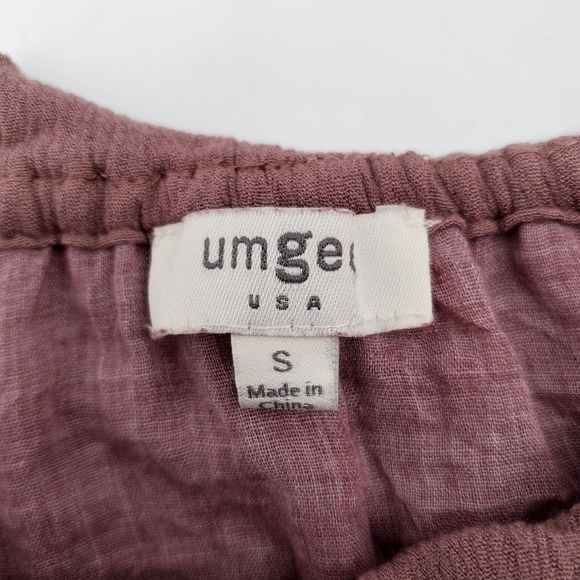 Umgee Mauve Floral Embroidered Lace Bell Sleeve Off Shoulder Dress - Picture 5 of 8